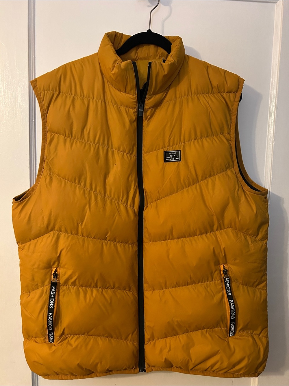 Men's Mustard Quilted Puffer Vest - Lightweight Sleeveless Jacket